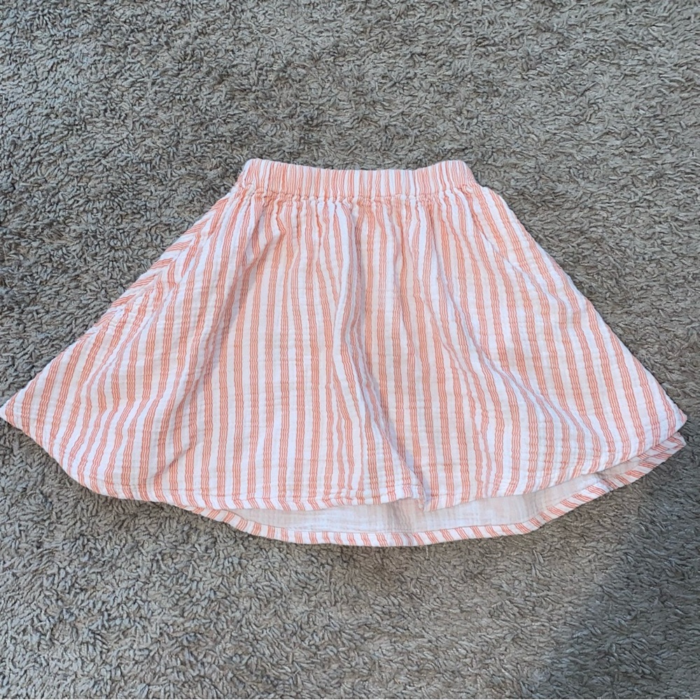 Alice + Ames cotton gauze orange striped skirt
